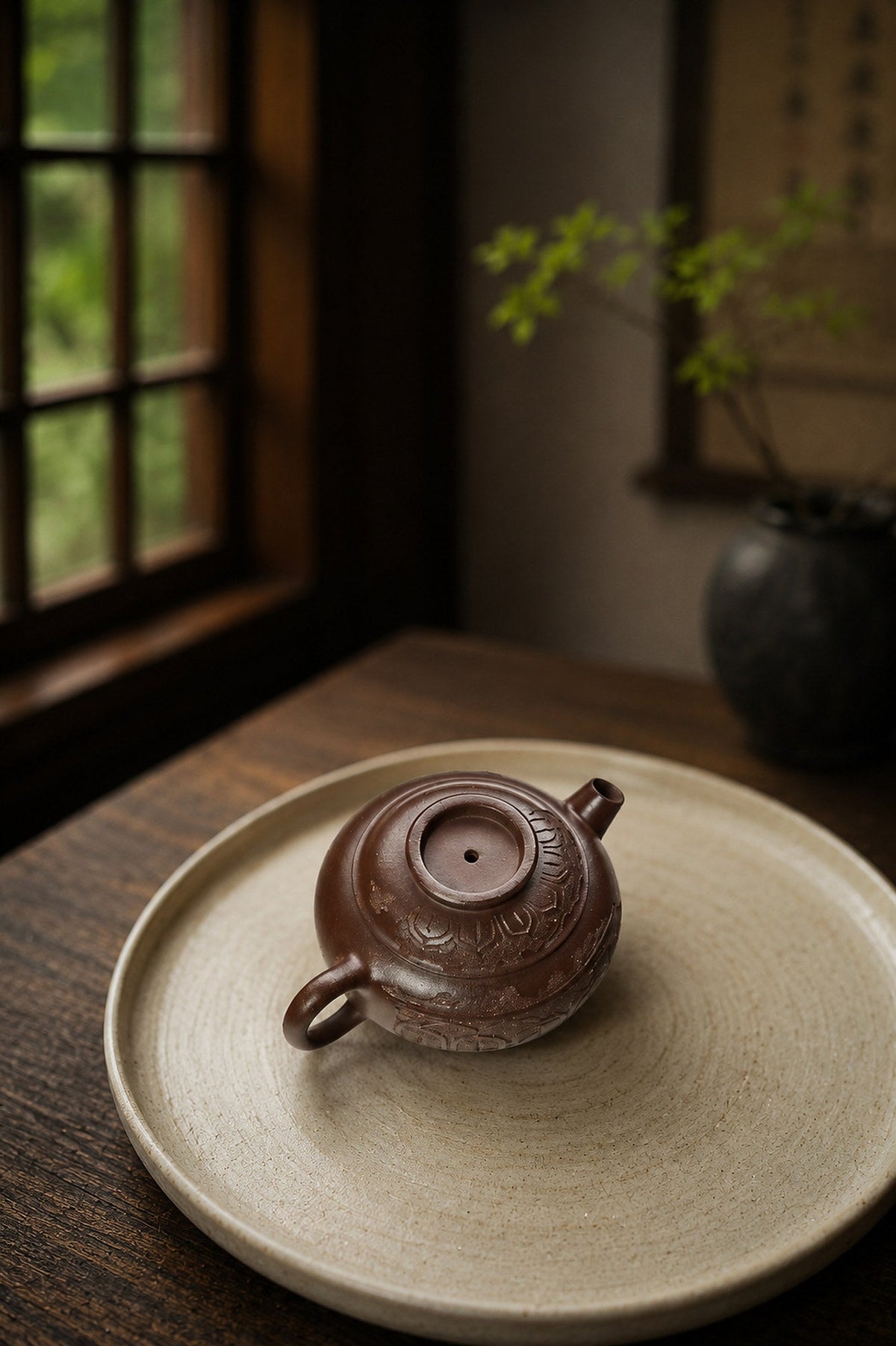 Fu Jia Ju Lun Yixing Zisha Teapot – Dicaoqing Zini Clay, 85ml