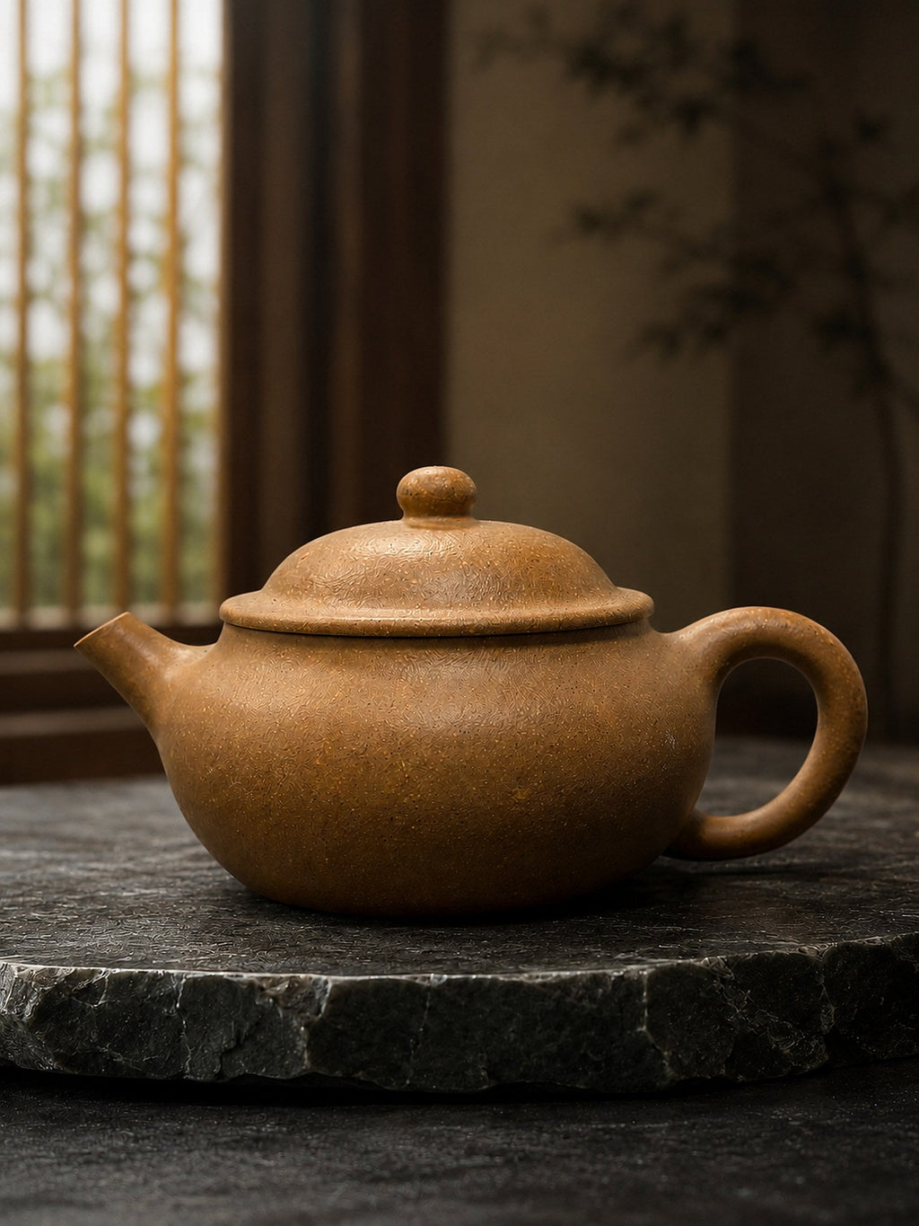 Handmade Jun Yu Yixing Zisha Teapot – Golden Duanni Clay, 160ml