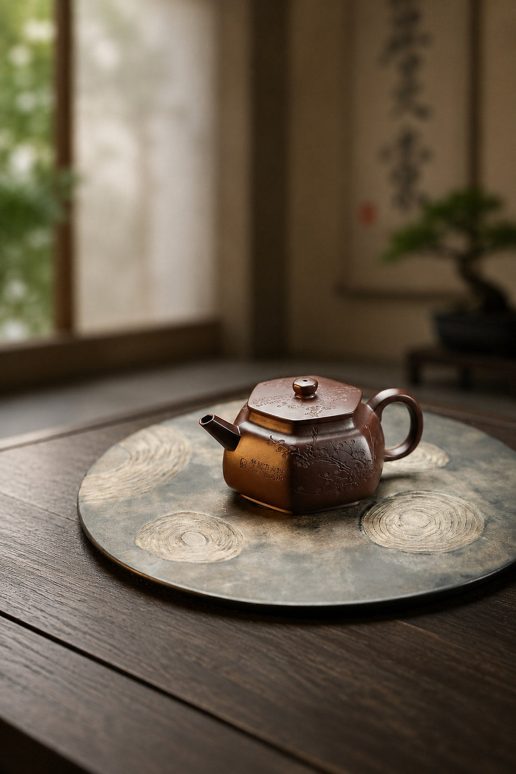 Liu Fang Yu Jing Yixing Zisha Teapot – Aged Zini Clay, 150ml