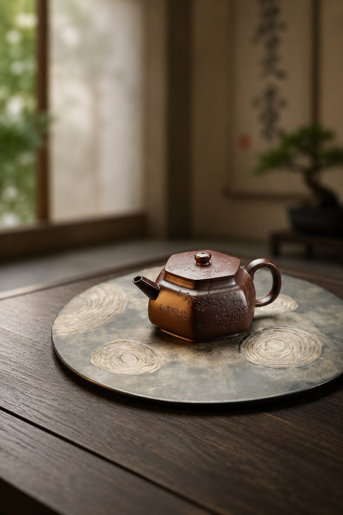 Liu Fang Yu Jing Yixing Zisha Teapot – Aged Zini Clay, 150ml