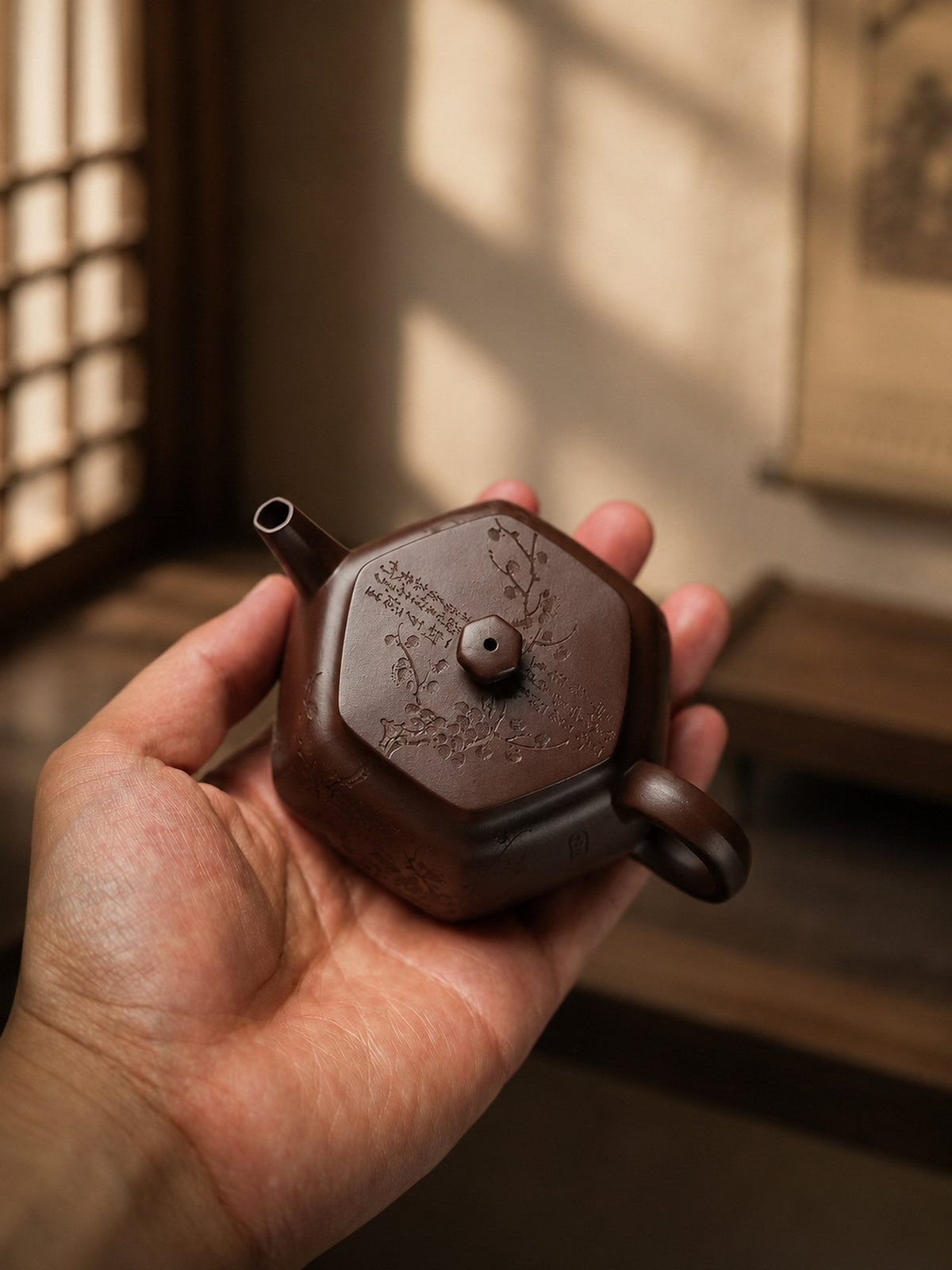Liu Fang Yu Jing Yixing Zisha Teapot – Aged Zini Clay, 150ml