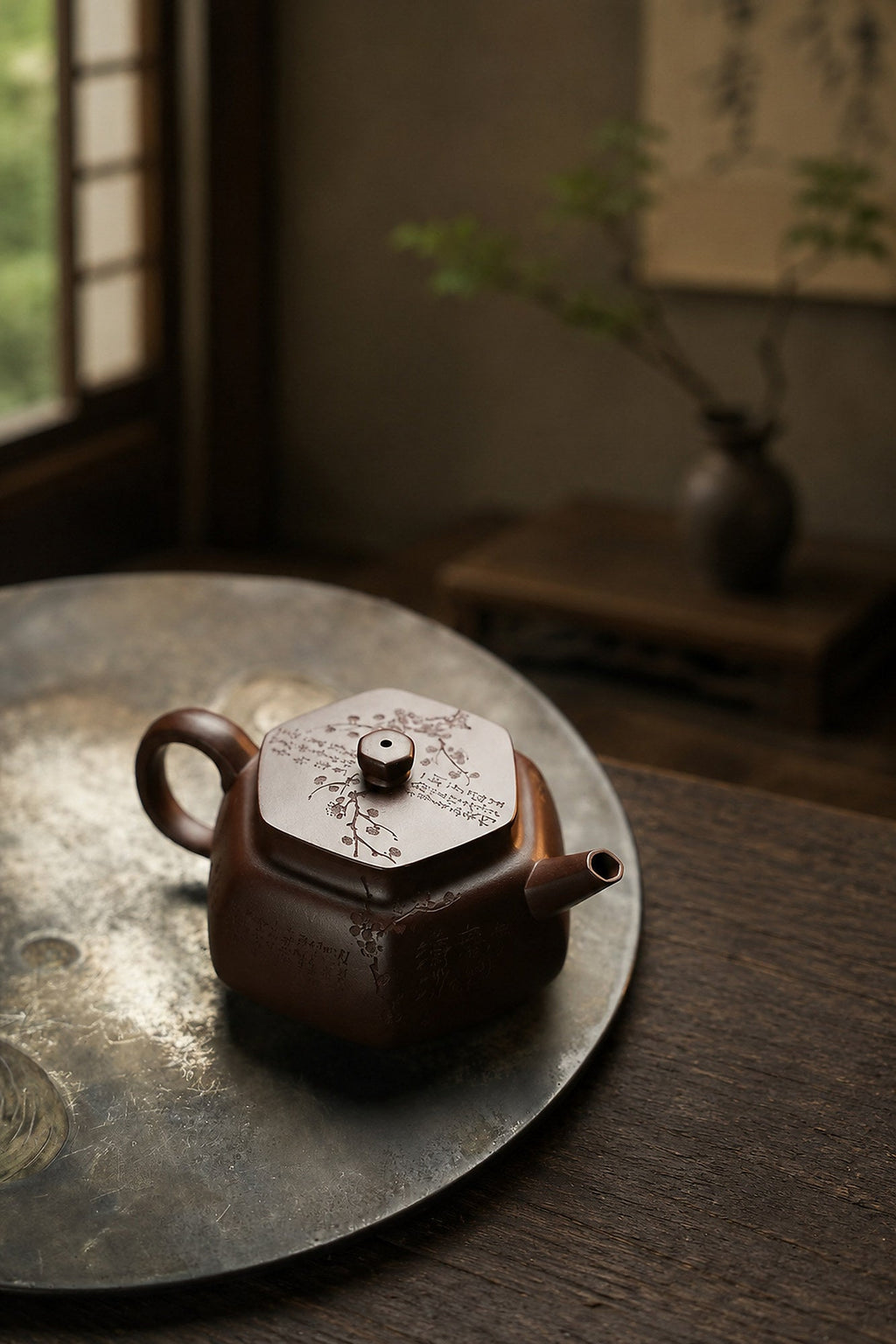 Liu Fang Yu Jing Yixing Zisha Teapot – Aged Zini Clay, 150ml