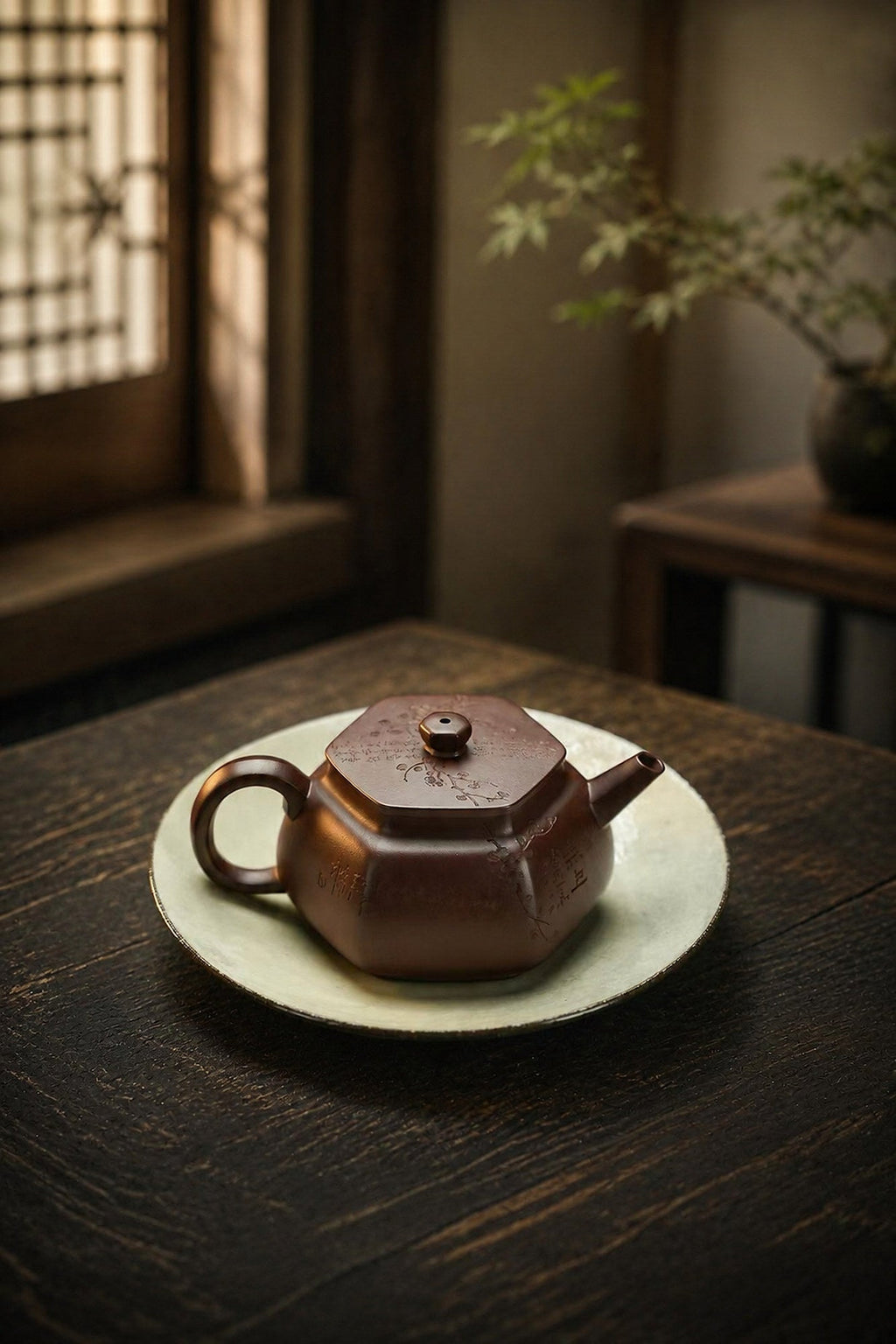 Liu Fang Yu Jing Yixing Zisha Teapot – Aged Zini Clay, 150ml