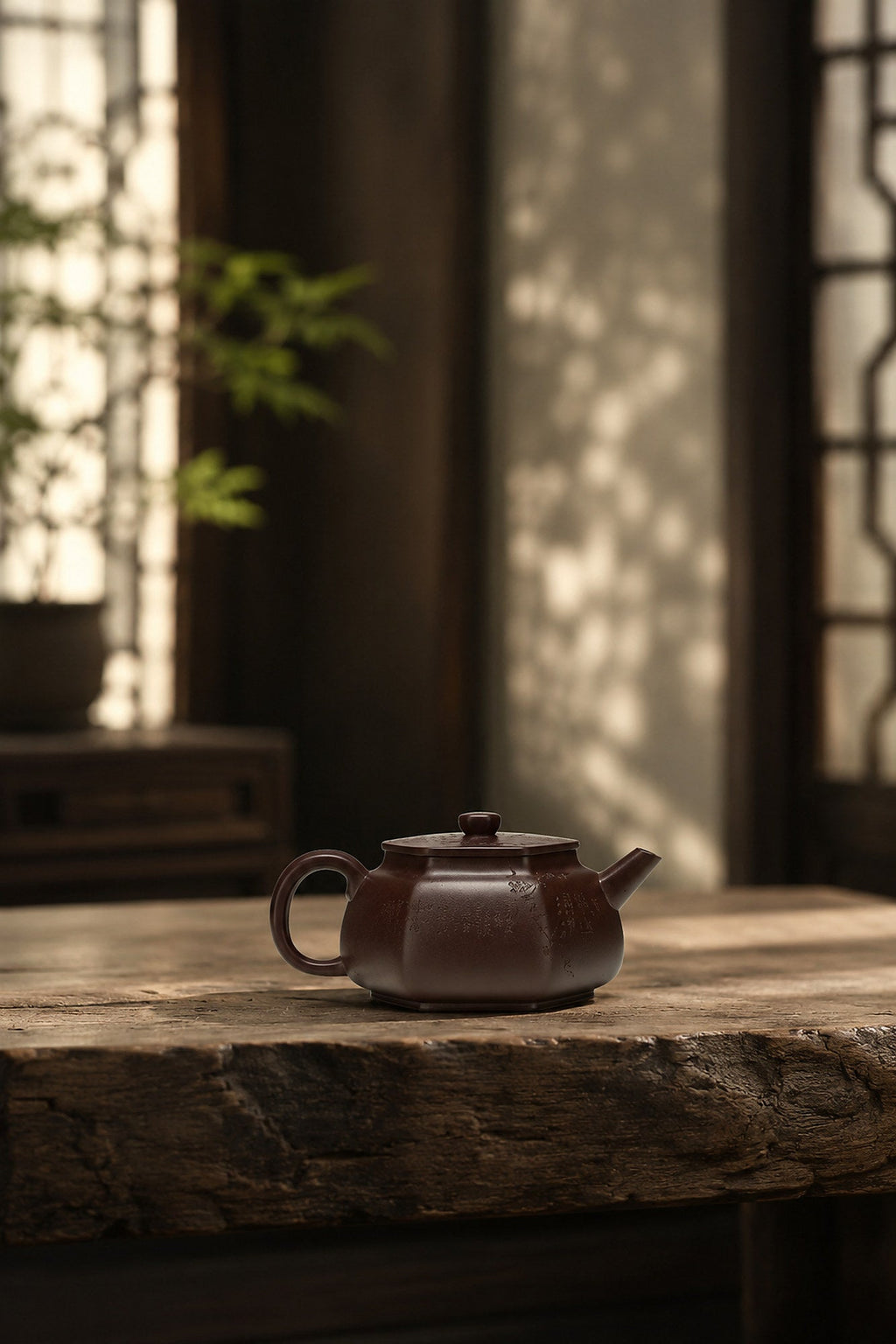 Liu Fang Yu Jing Yixing Zisha Teapot – Aged Zini Clay, 150ml