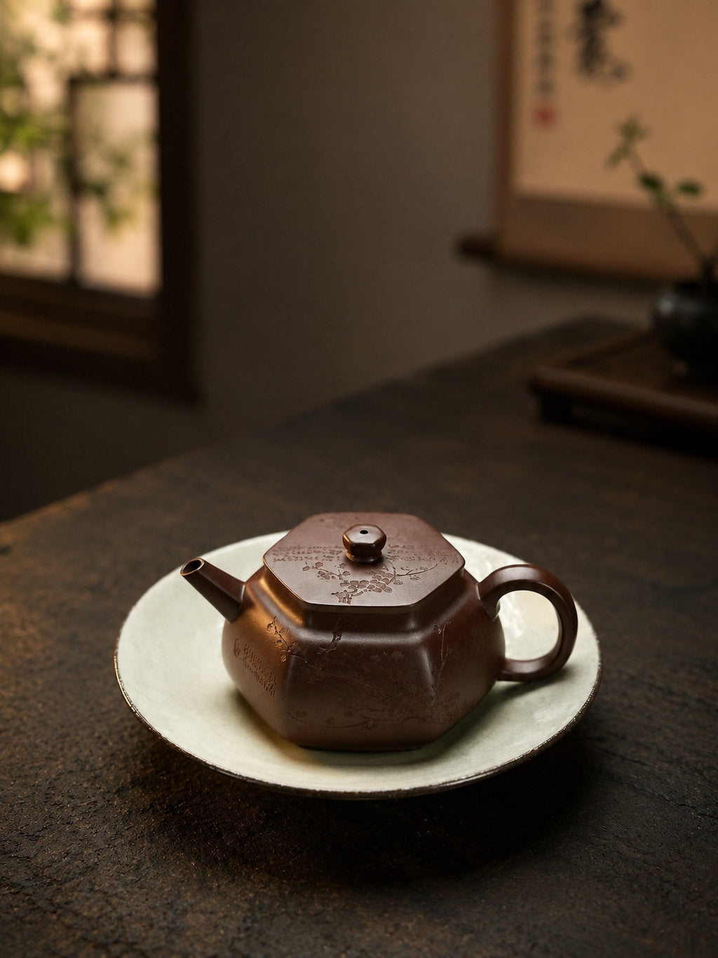 Liu Fang Yu Jing Yixing Zisha Teapot – Aged Zini Clay, 150ml