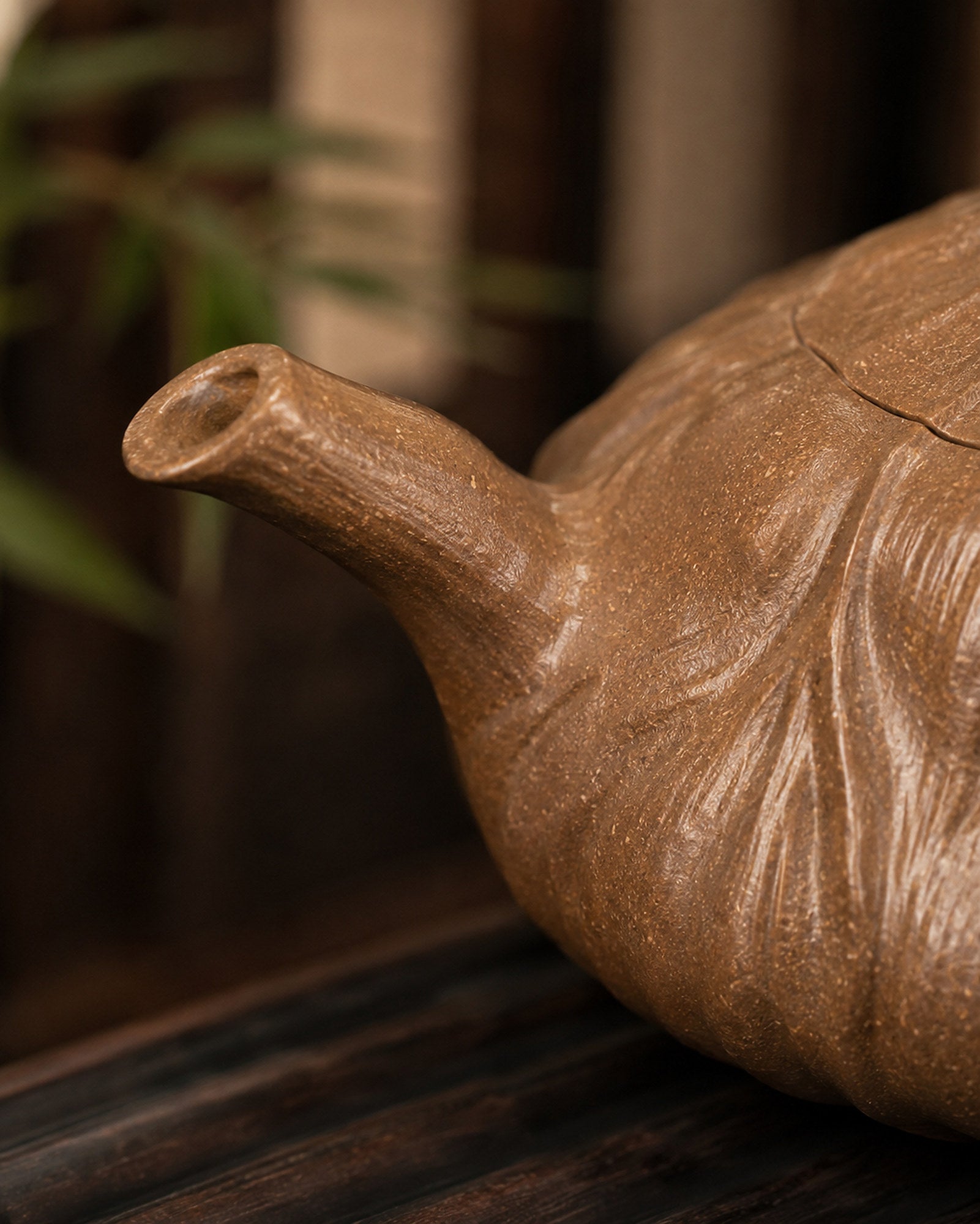 Lotus Sculptural Form Yixing Zisha Teapot – Aged Duanni Clay, 120ml – No. 003