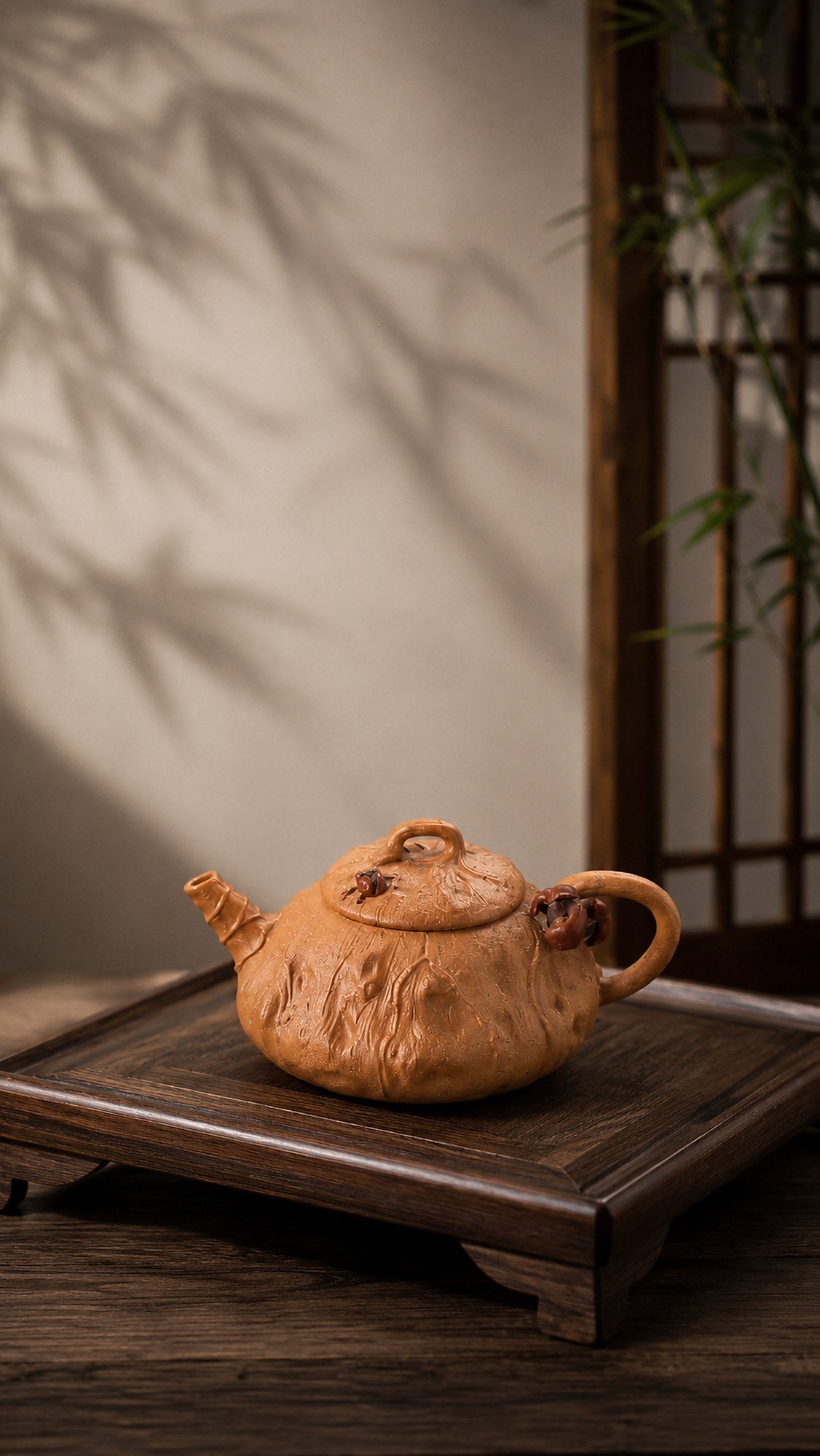 Lotus Sculptural Form Yixing Zisha Teapot – Aged Duanni Clay, 90ml