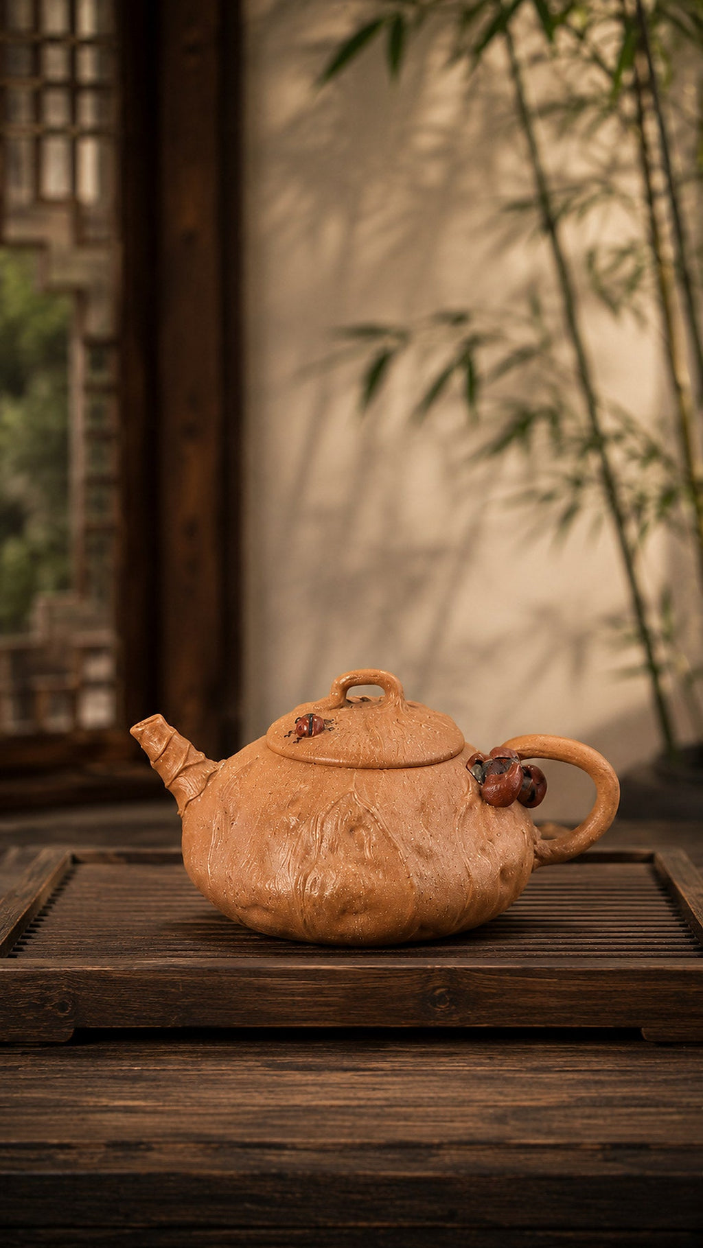 Lotus Sculptural Form Yixing Zisha Teapot – Aged Duanni Clay, 90ml