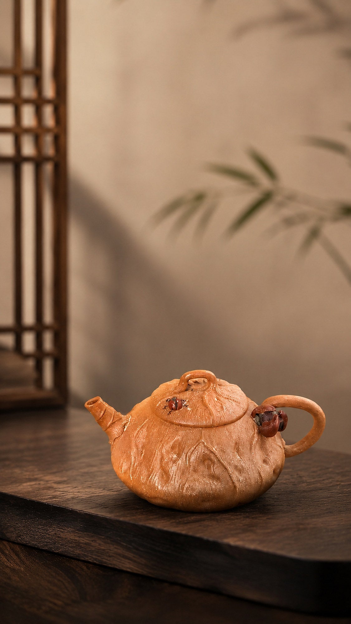 Lotus Sculptural Form Yixing Zisha Teapot – Aged Duanni Clay, 90ml