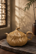 Lotus Sculptural Form Yixing Zisha Teapot – Aged Duanni Clay, 120ml – No. 092