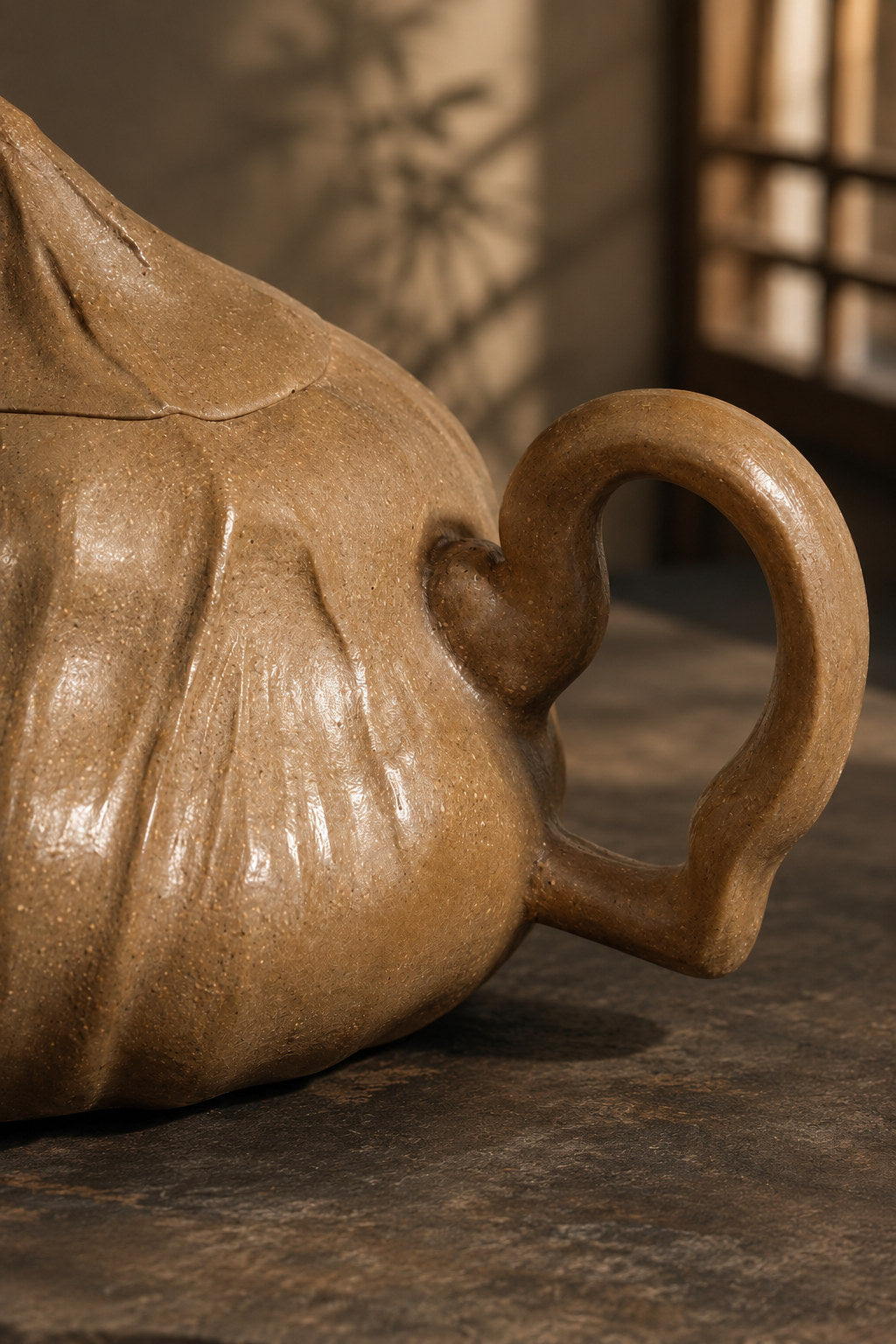 Lotus Sculptural Form Yixing Zisha Teapot – Aged Duanni Clay, 120ml – No. 092