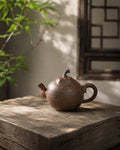 Orange Sculptural Form Yixing Zisha Teapot – Golden Duanni Clay, 130ml