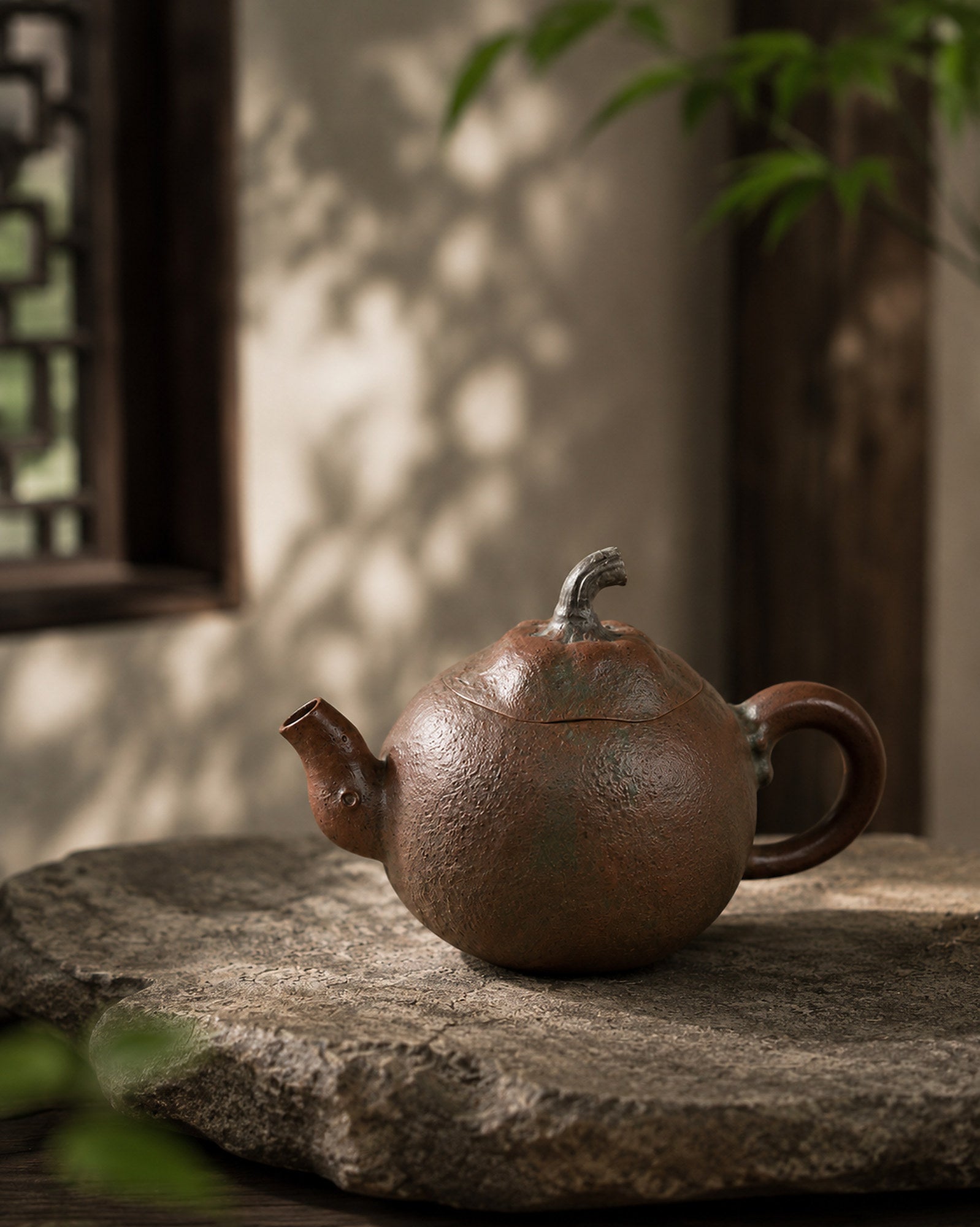 Orange Sculptural Form Yixing Zisha Teapot – Golden Duanni Clay, 130ml
