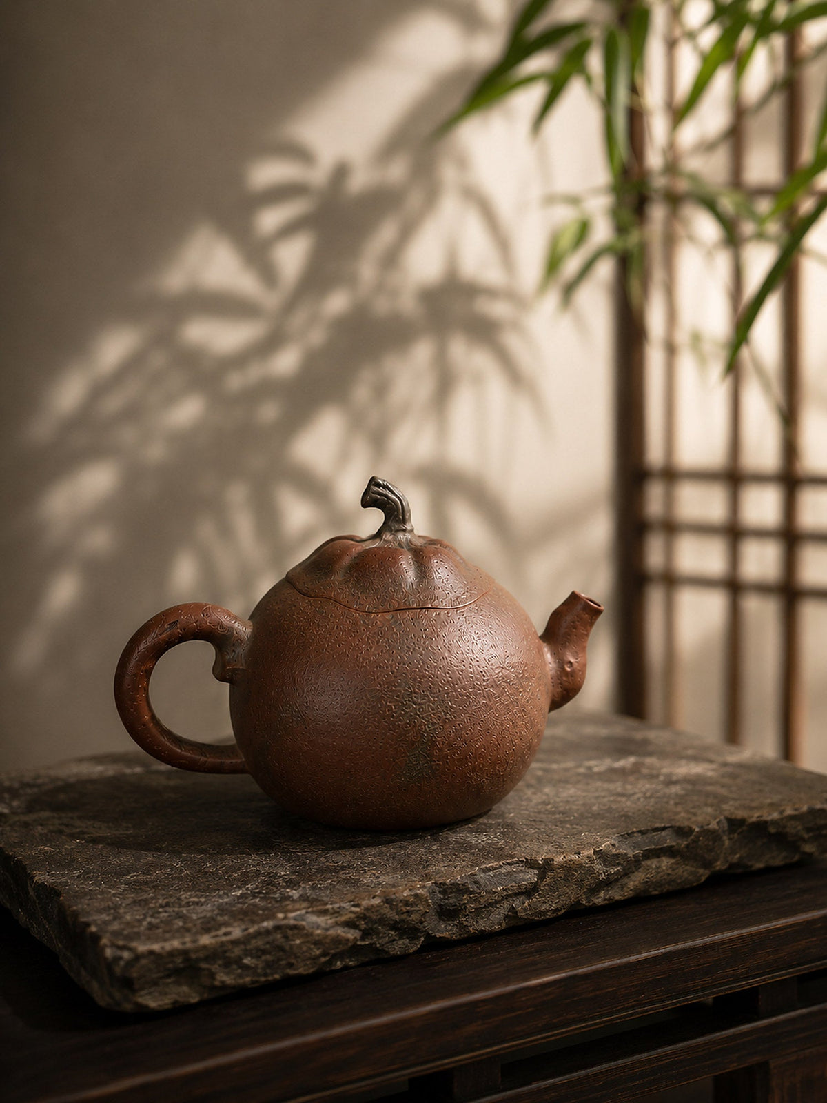 Orange Sculptural Form Yixing Zisha Teapot – Golden Duanni Clay, 130ml