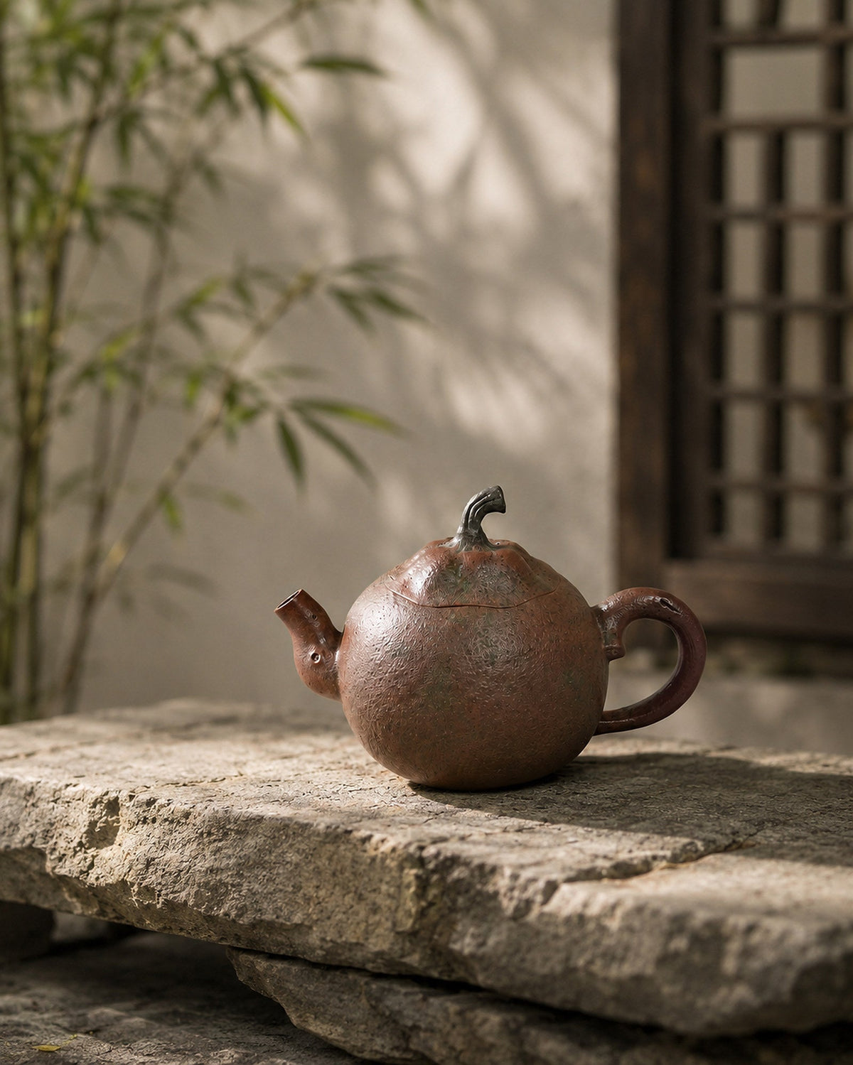 Orange Sculptural Form Yixing Zisha Teapot – Golden Duanni Clay, 130ml