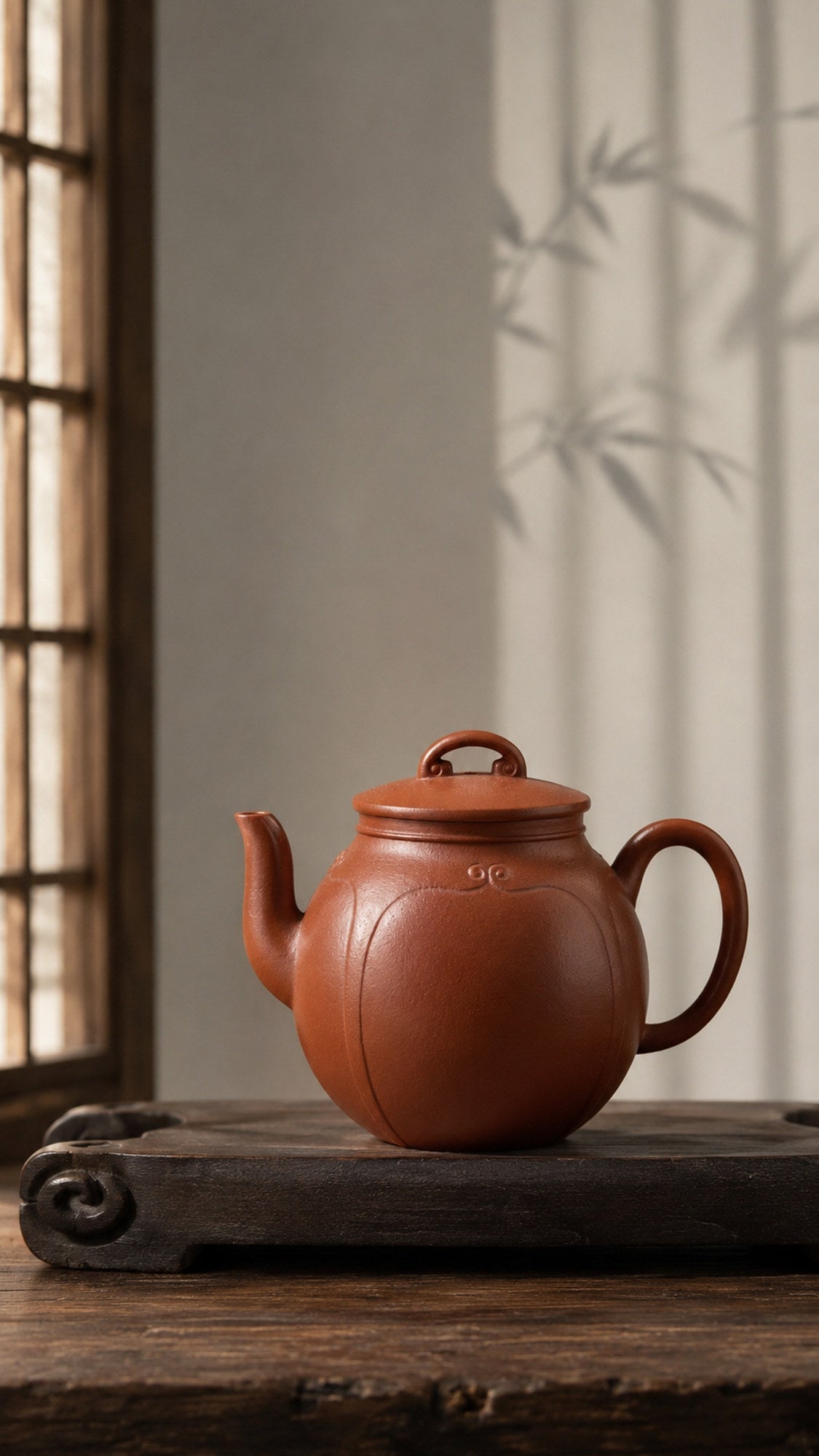 Handmade Palace Lantern Yixing Zisha Teapot – Dahongpao Clay, 160ml