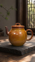 Palace Lantern Yixing Zisha Teapot – Golden Duanni Clay, 220ml