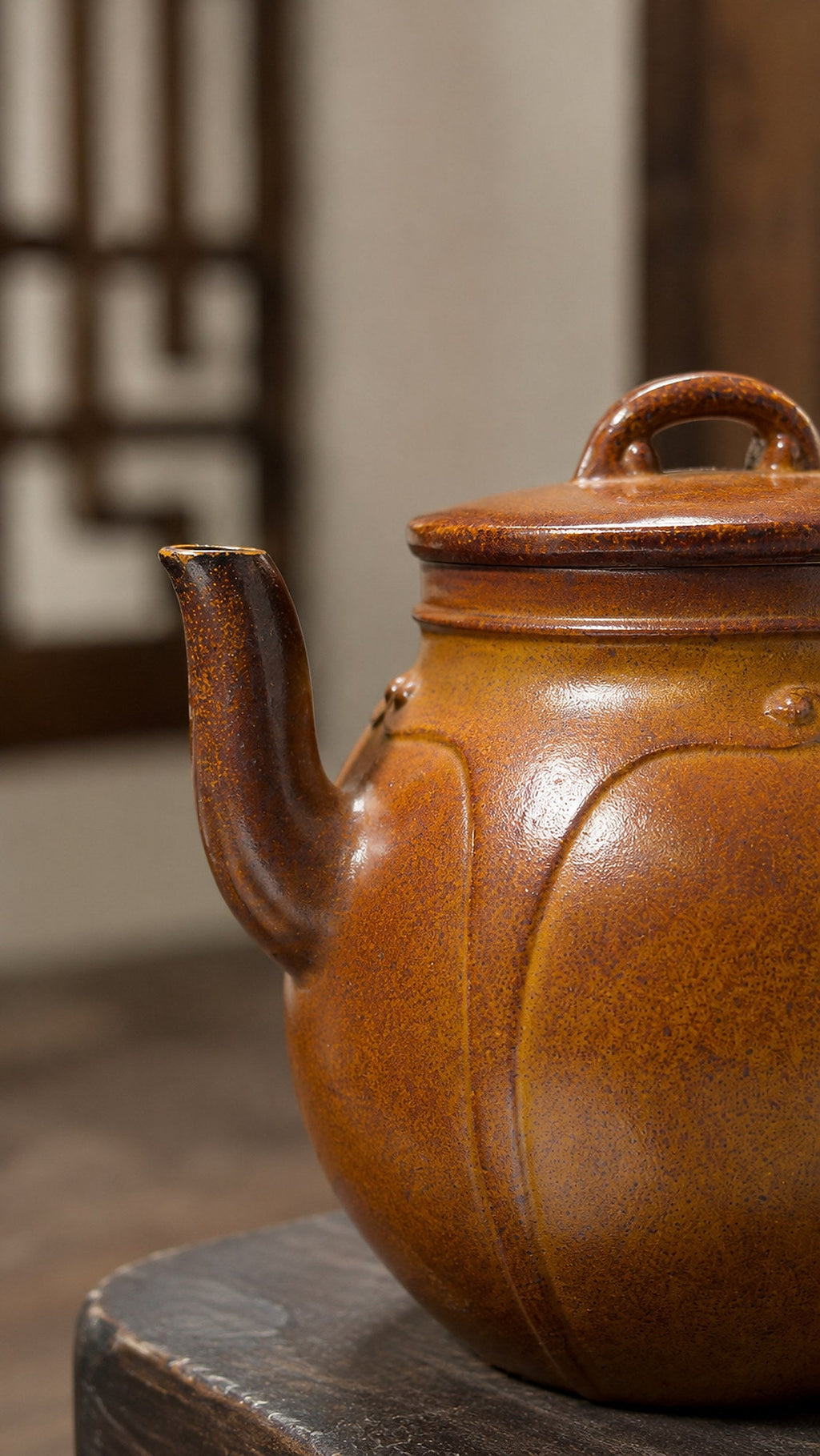 Palace Lantern Yixing Zisha Teapot – Golden Duanni Clay, 220ml
