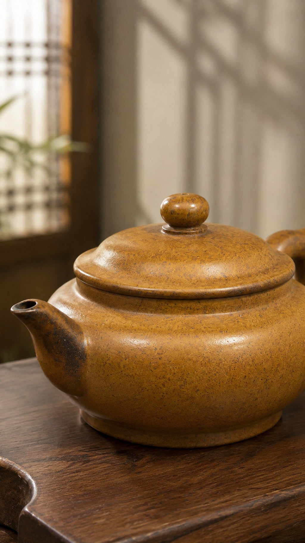 Palace Lantern Yixing Zisha Teapot – Golden Duanni Clay, 280ml