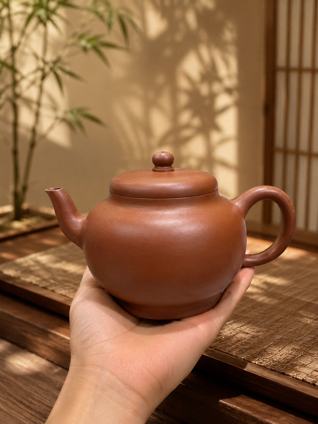 Handmade Palace Lantern Yixing Zisha Teapot – Xiao Hongni Clay, 120ml
