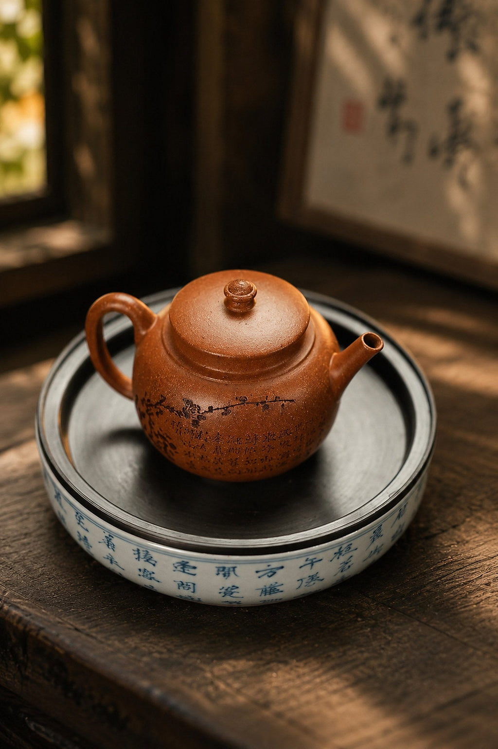 Palace Lantern Yixing Zisha Teapot – Yellow Jiangponi Clay, 120ml