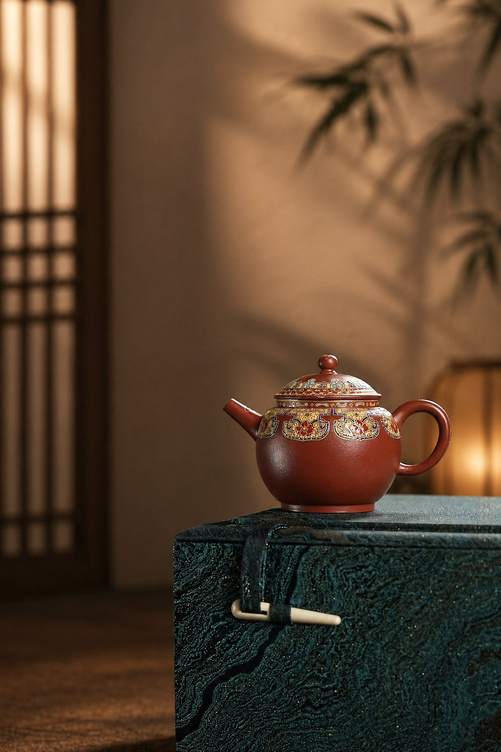 Palace Lantern Yixing Zisha Teapot – Zhuni Clay, 100ml