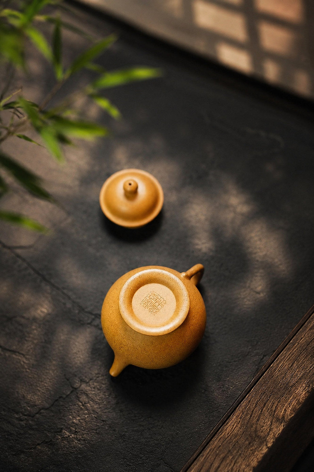 Handmade Pan Hu Yixing Zisha Teapot – Golden Duanni Clay, 90ml
