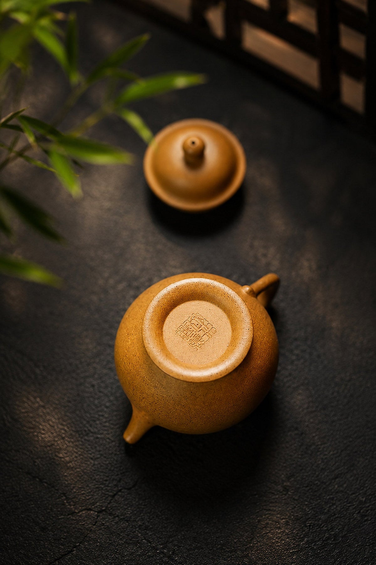 Handmade Pan Hu Yixing Zisha Teapot – Golden Duanni Clay, 90ml