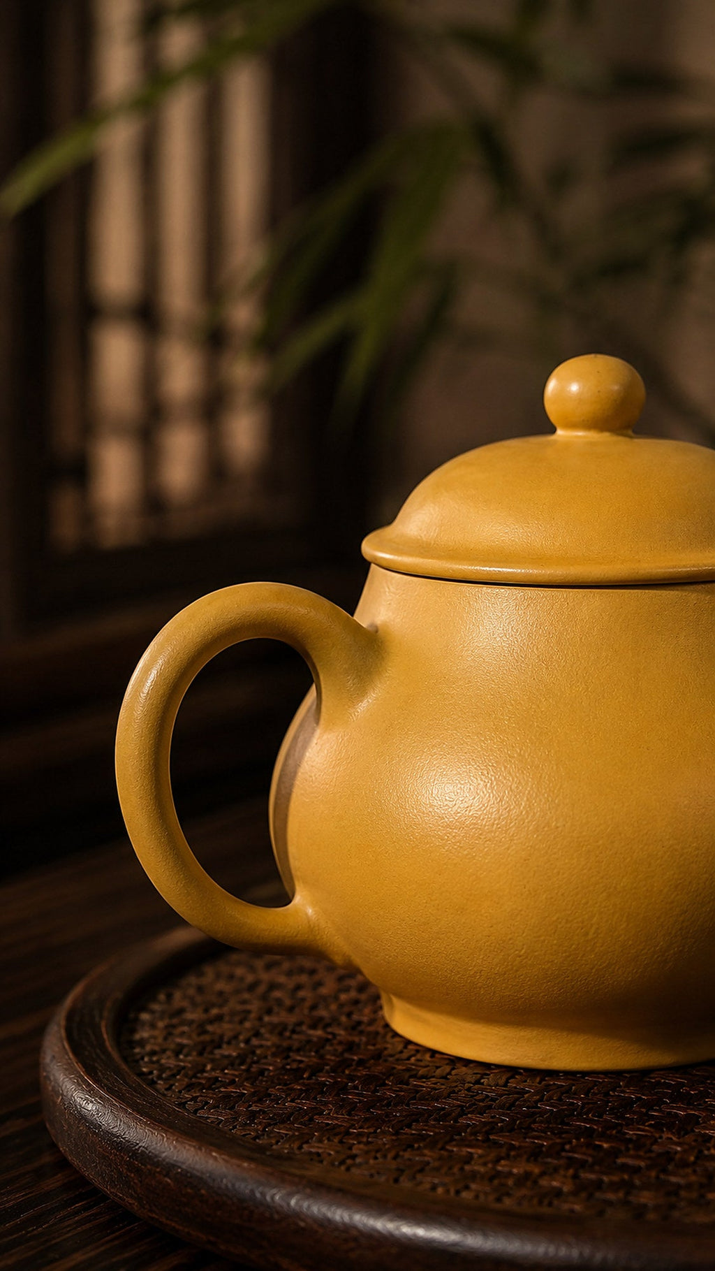 Pan Hu Yixing Zisha Teapot – Golden Zhuni Clay, 180ml