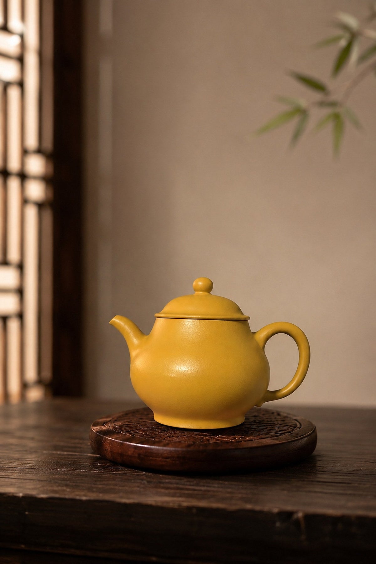 Pan Hu Yixing Zisha Teapot – Golden Zhuni Clay, 180ml