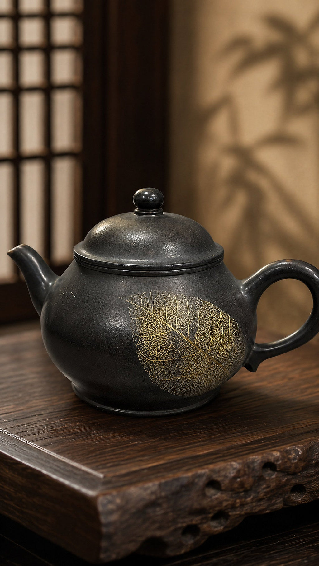 Pan Hu Yixing Zisha Teapot – Reduction-Fired Zhuni Clay, 110ml
