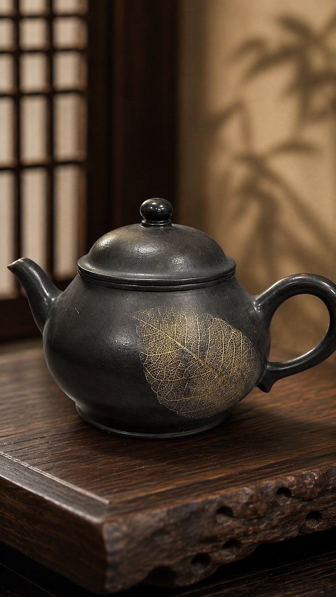 Pan Hu Yixing Zisha Teapot – Reduction-Fired Zhuni Clay, 110ml