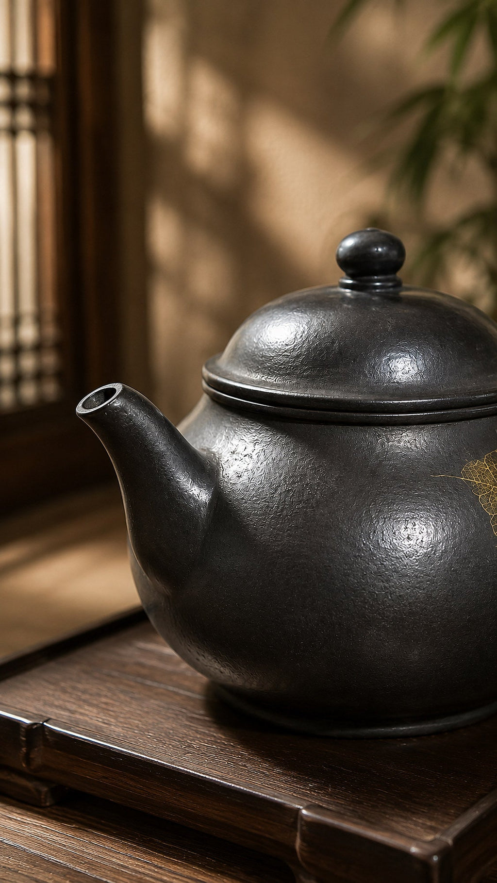 Pan Hu Yixing Zisha Teapot – Reduction-Fired Zhuni Clay, 110ml