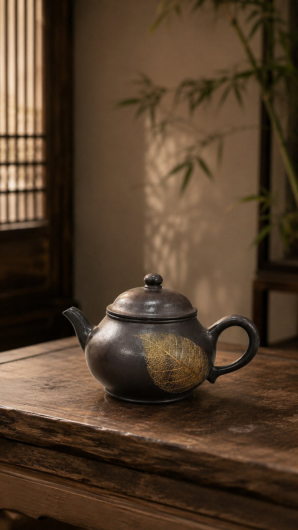 Pan Hu Yixing Zisha Teapot – Reduction-Fired Zhuni Clay, 110ml