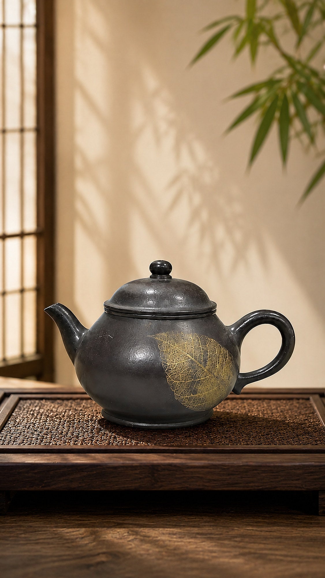 Pan Hu Yixing Zisha Teapot – Reduction-Fired Zhuni Clay, 110ml