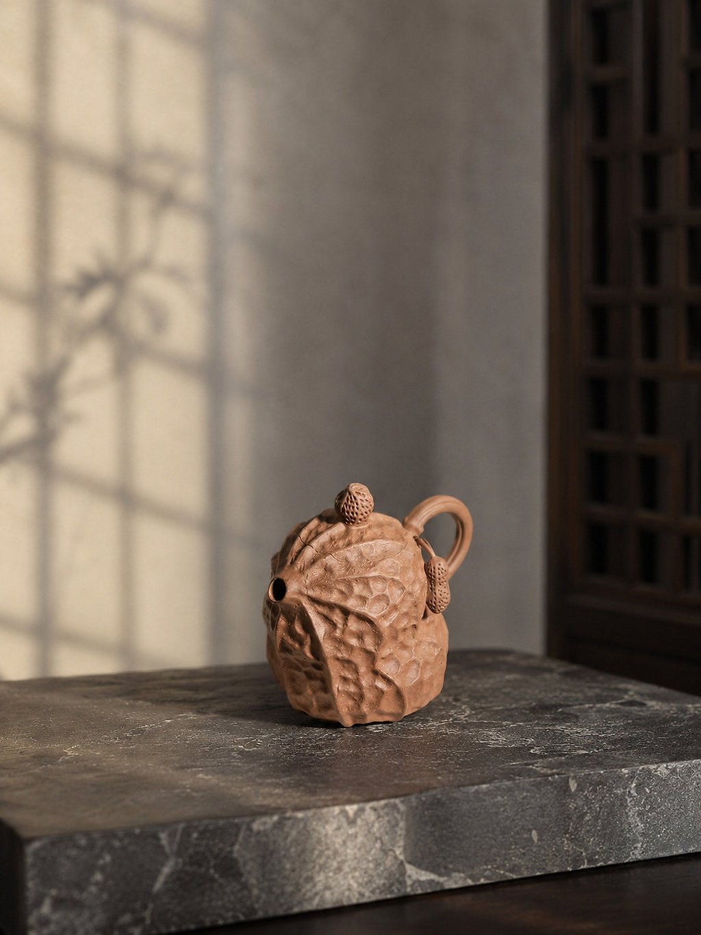 Handmade Peanut Sculptural Form Yixing Zisha Teapot – Aged Duanni Clay, 85ml