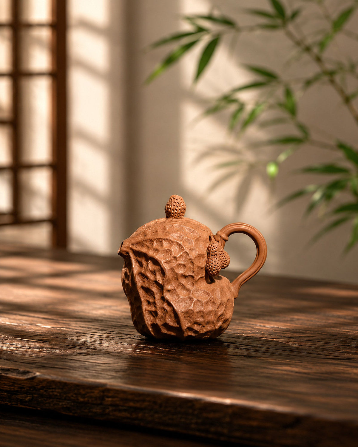 Handmade Peanut Sculptural Form Yixing Zisha Teapot – Aged Duanni Clay, 85ml