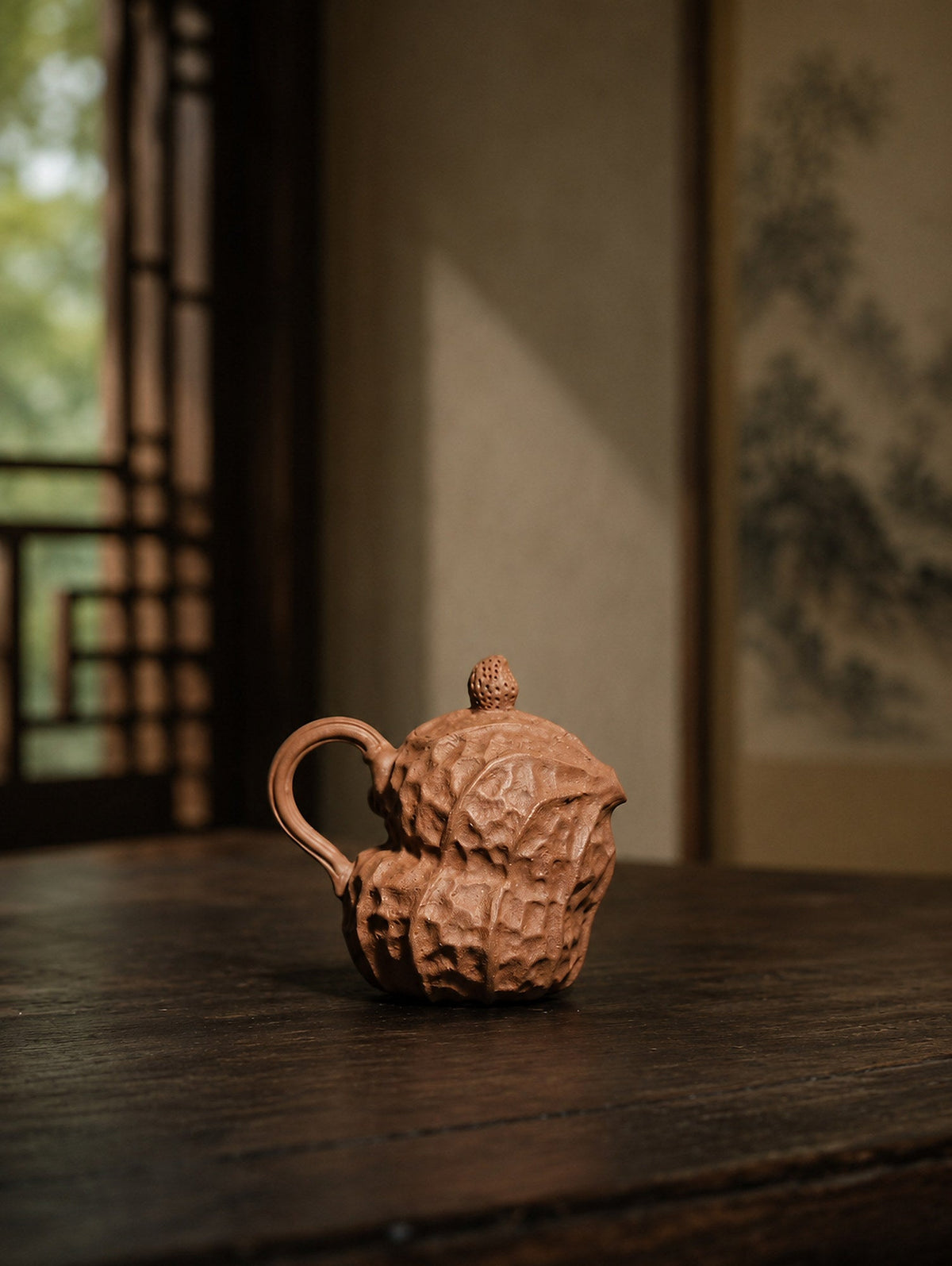Handmade Peanut Sculptural Form Yixing Zisha Teapot – Aged Duanni Clay, 85ml