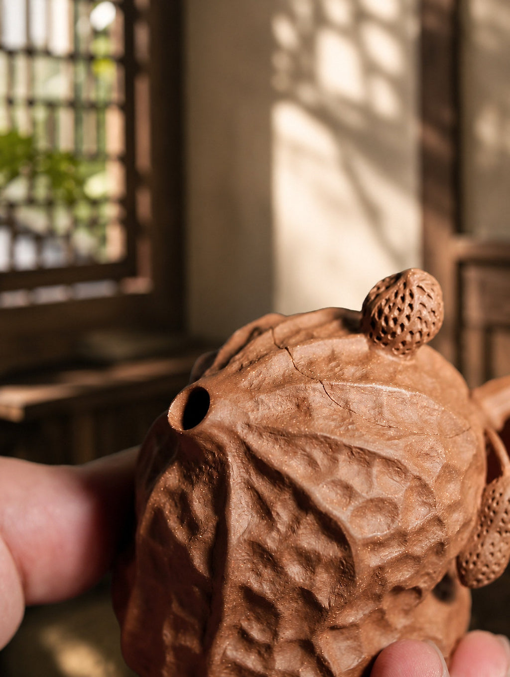 Handmade Peanut Sculptural Form Yixing Zisha Teapot – Aged Duanni Clay, 85ml