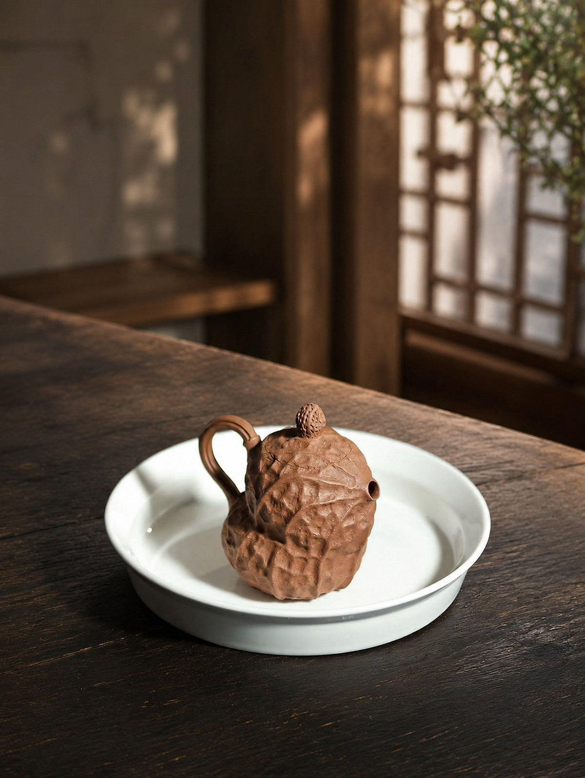 Handmade Peanut Sculptural Form Yixing Zisha Teapot – Aged Duanni Clay, 85ml