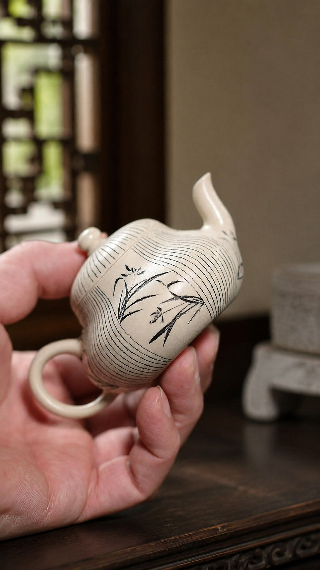 Handmade Aili Yixing Zisha Teapot – Baiyu Duanni Clay, 100ml