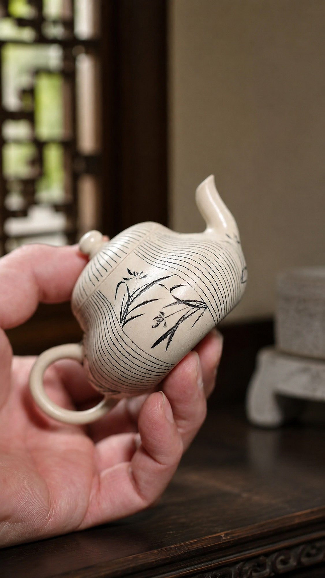 Handmade Aili Yixing Zisha Teapot – Baiyu Duanni Clay, 100ml
