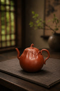 Pumpkin Form Yixing Zisha Teapot – Zhuni Clay, 180ml