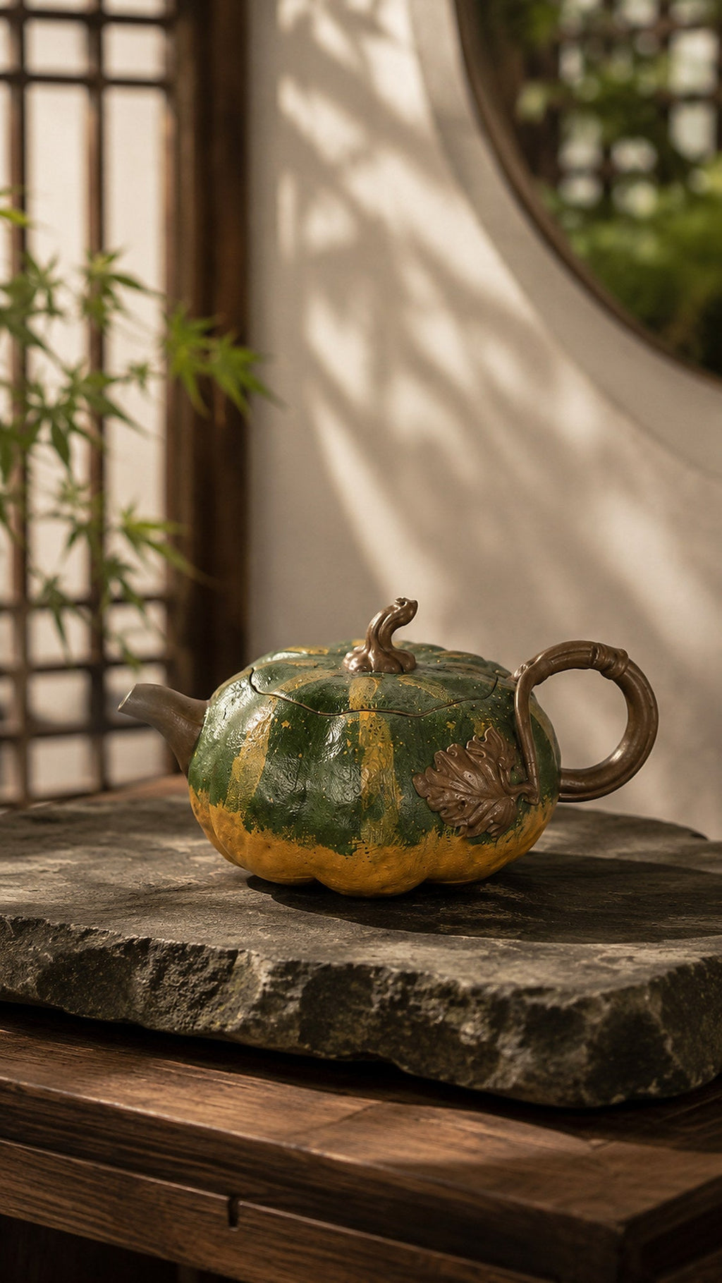 Pumpkin Form Yixing Zisha Teapot – Aged Duanni Clay, 160ml
