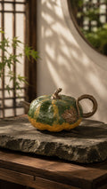 Pumpkin Form Yixing Zisha Teapot – Aged Duanni Clay, 160ml