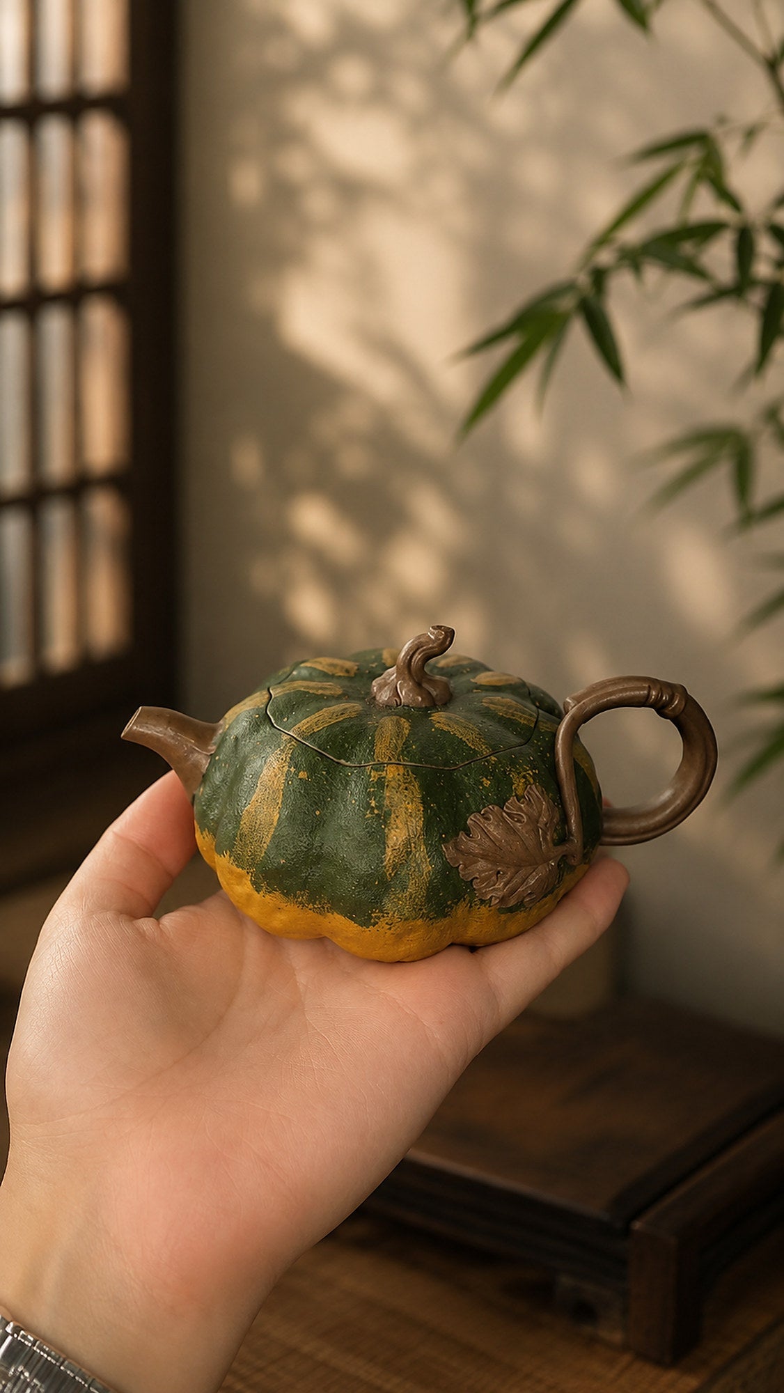 Pumpkin Form Yixing Zisha Teapot – Aged Duanni Clay, 160ml