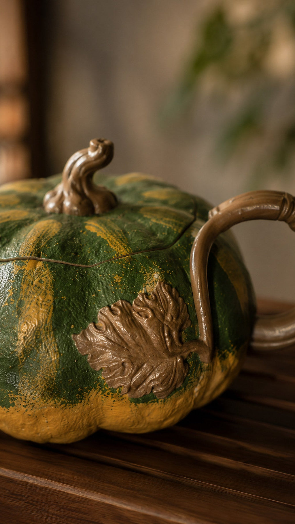 Pumpkin Form Yixing Zisha Teapot – Aged Duanni Clay, 160ml