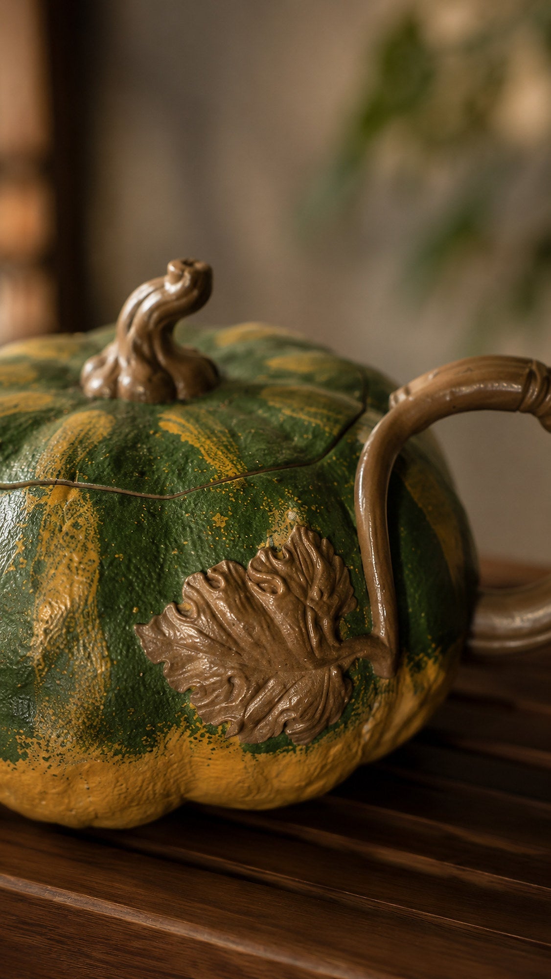 Pumpkin Form Yixing Zisha Teapot – Aged Duanni Clay, 160ml