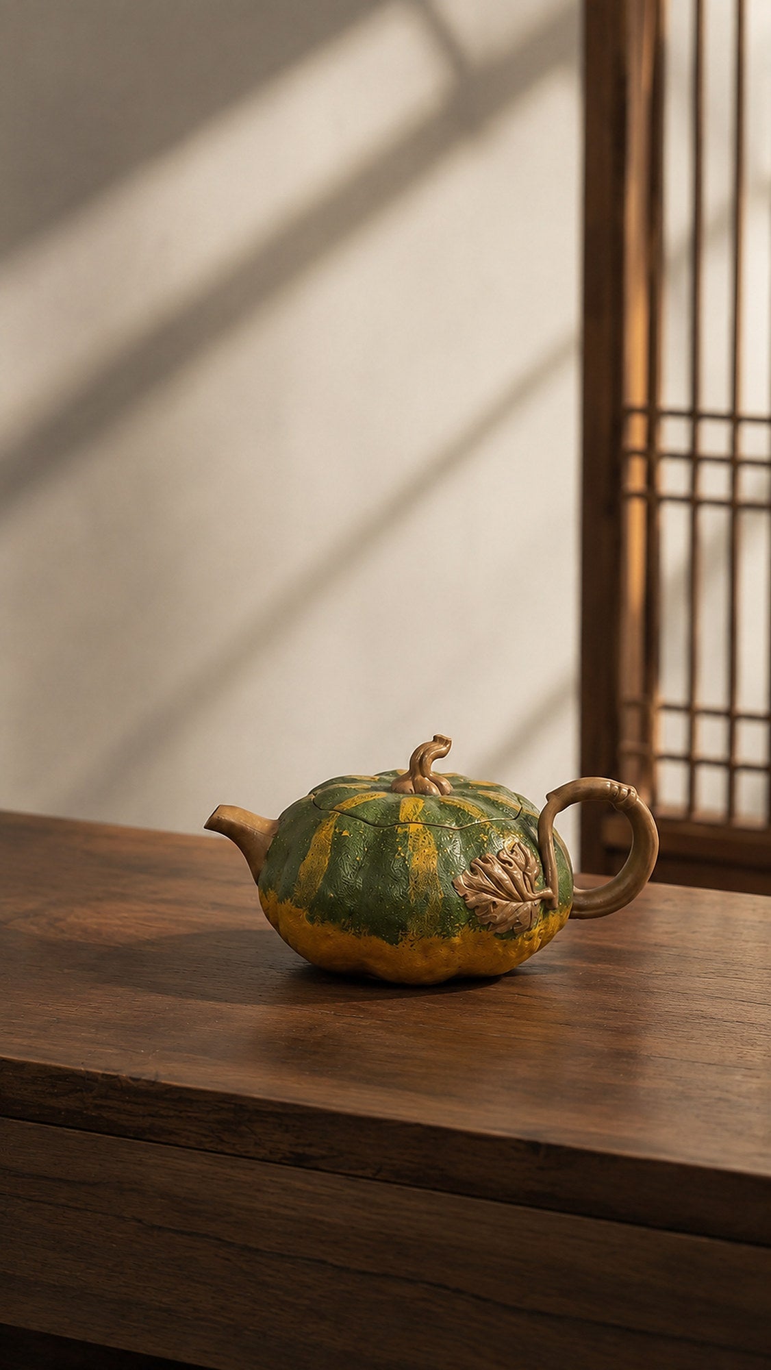 Pumpkin Form Yixing Zisha Teapot – Aged Duanni Clay, 160ml
