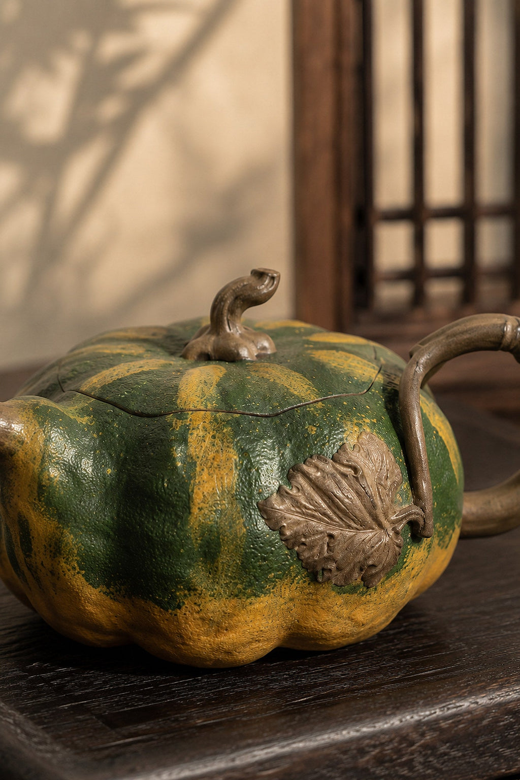 Pumpkin Form Yixing Zisha Teapot – Aged Duanni Clay, 160ml